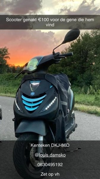Gestolen Scooter piaggio c25 DKJ-86-D