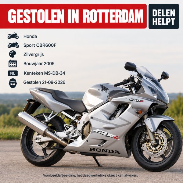 Gestolen Motorfiets Honda MS-DB-34