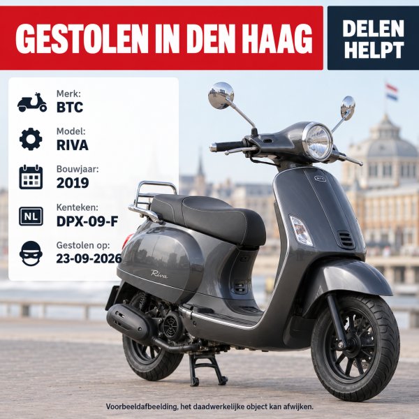 Gestolen Scooter BTC DPX-09-F