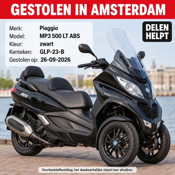 Gestolen Motorfiets PIAGGIO GLP-23-B