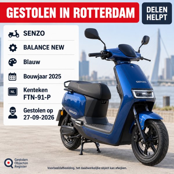 Gestolen Scooter SENZO FTN-91-P