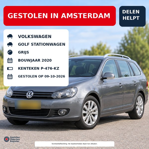 Gestolen Auto VOLKSWAGEN P-476-KZ
