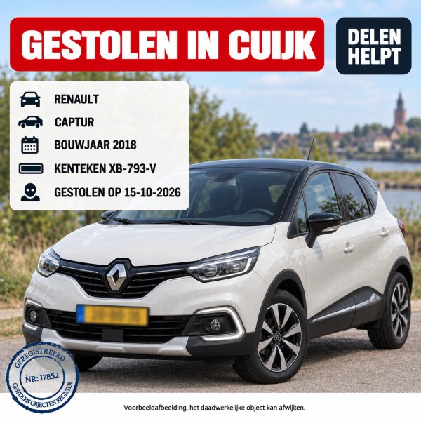 Gestolen Auto RENAULT XB-793-V