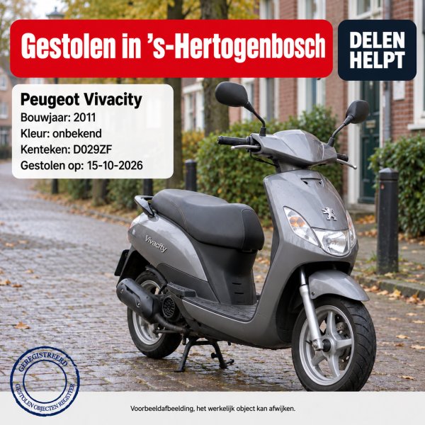 Gestolen Scooter PEUGEOT D029ZF