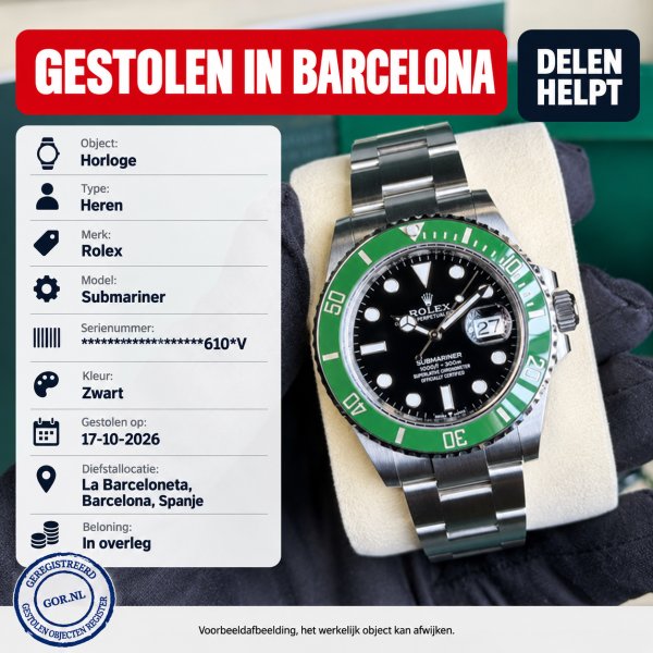 Gestolen Horloge  Rolex