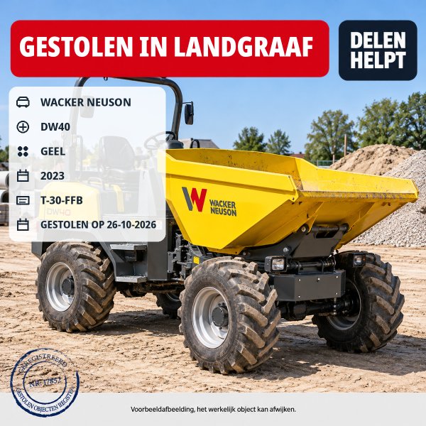 Gestolen Knikarmdumper  make_equip DW40